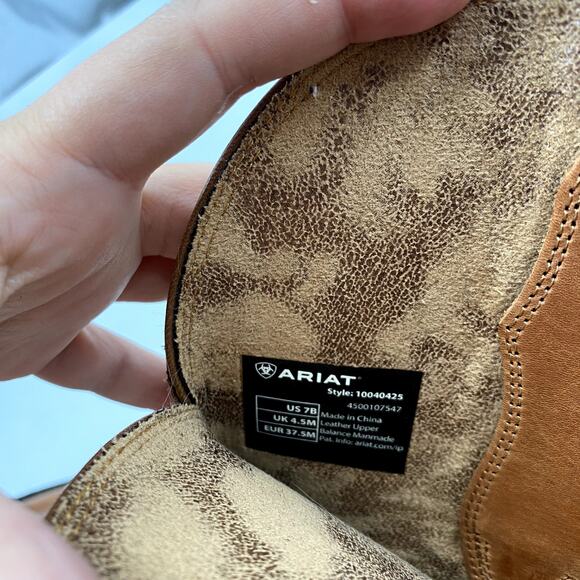 Ariat Brown Heritage X Toe Elastic Western Cowboy Boot 7B - Picture 6 of 6